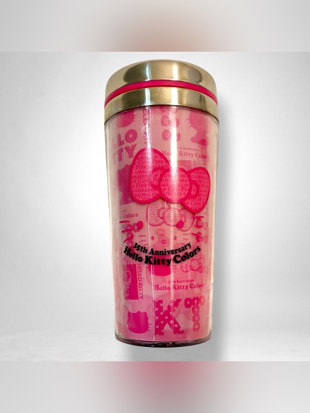 Hello Kitty Colors Tumbler 35th Anniversary Holographic Stainless Cup with Lid